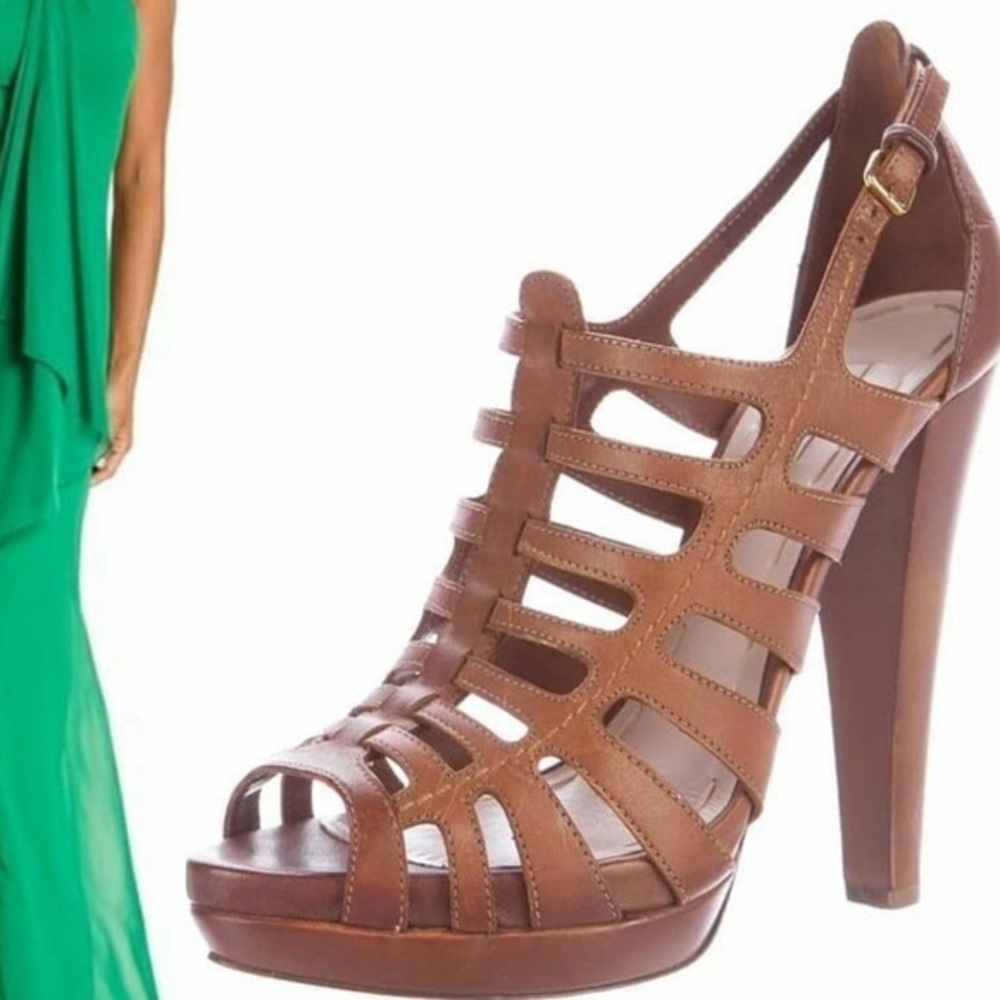 MIU MIU Leather Cage Sandals